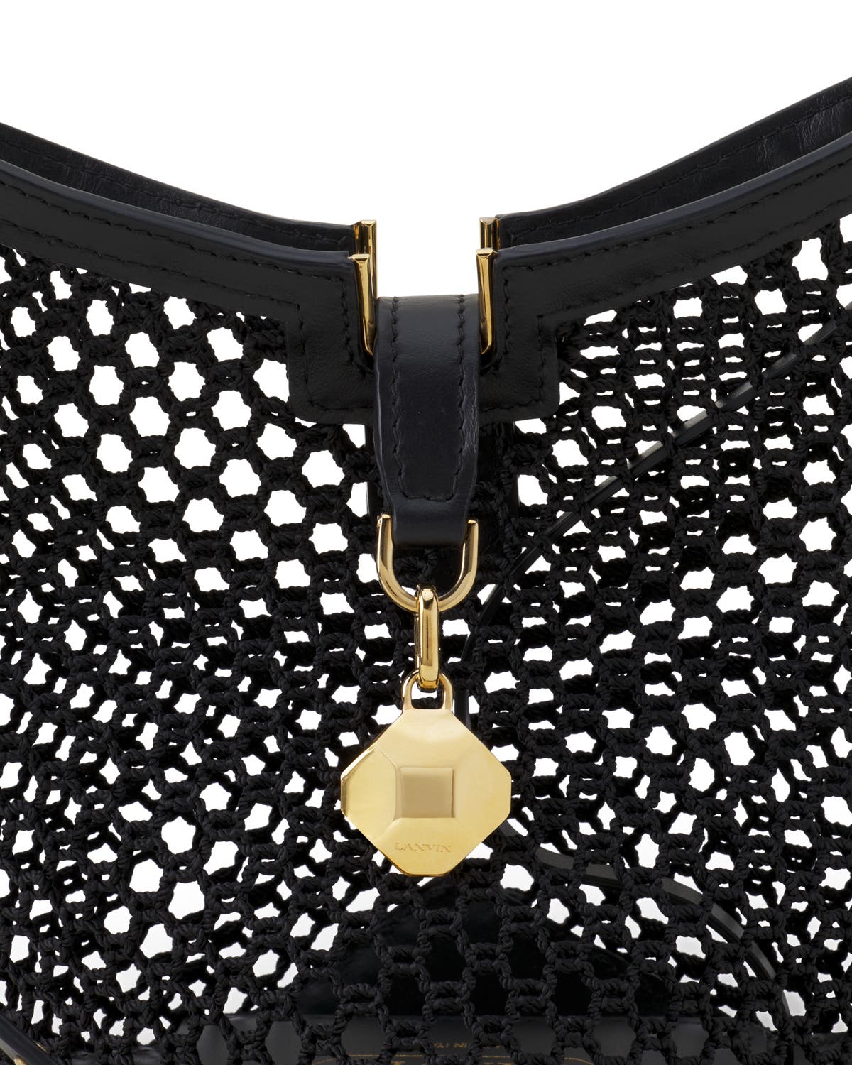 Lanvin Catch By Lanvin Small Bucket Bag In Mesh, Alternate, color, Black