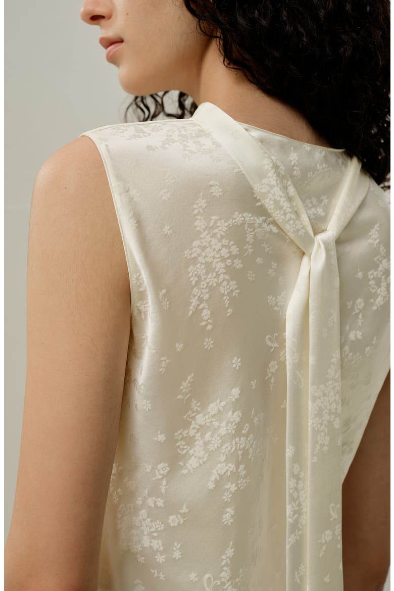 Women's Ying Jacquard Silk Tank, Alternate, color, Lily White