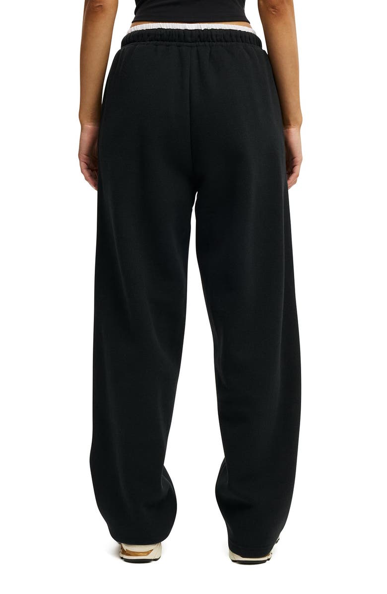 COTTON ON BODY Women's Active Plush Double Waistband Sweatpant, Alternate, color, Black