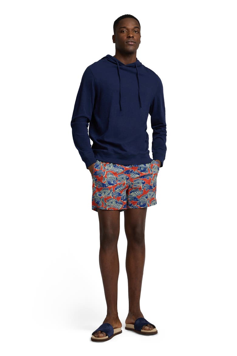 Slub Pullover Hoodie, Main, color, Navy