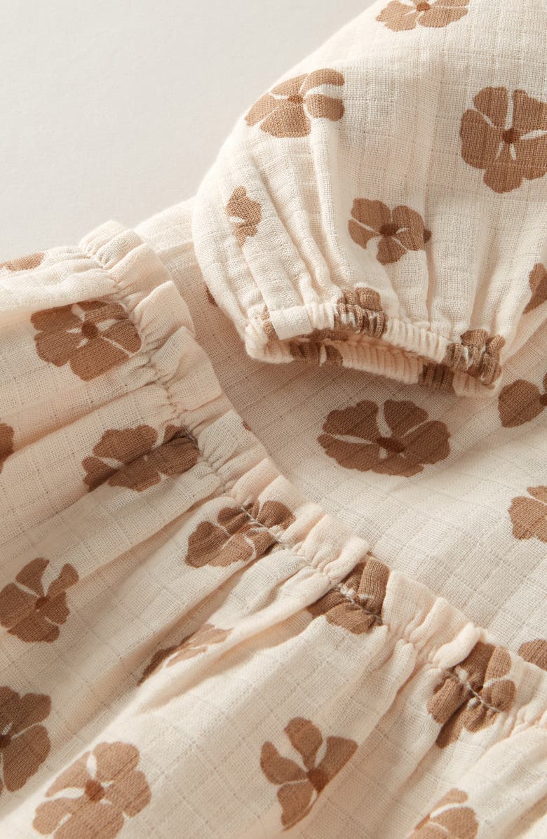 Nordstrom Long Sleeve Cotton Gauze Dress & Bloomers, Alternate, color, Ivory Eggnog Blossom