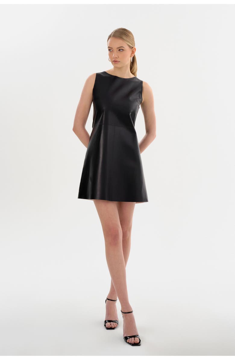 LAMARQUE LOZANA | Reversible Leather Dress, Alternate, color, Black/Silver