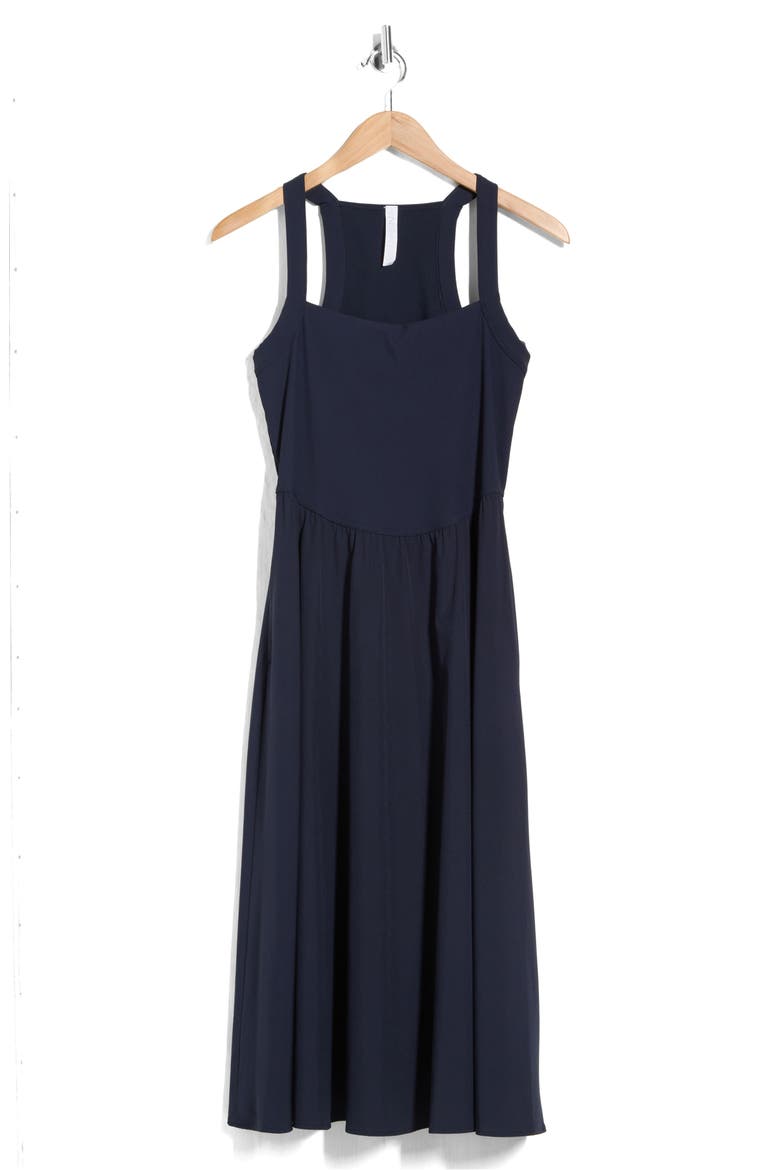 Rib Hybrid Midi Dress, Alternate, color, NAVY SAPPHIRE