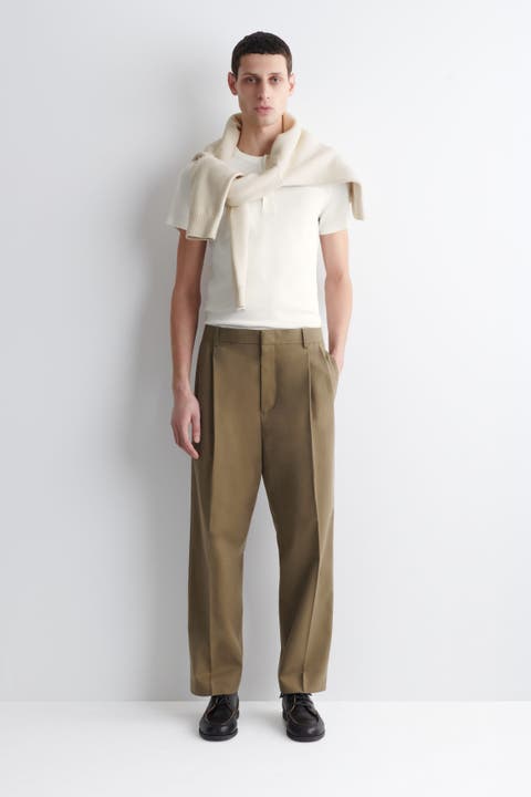 Pleated Relaxed-Fit Tapered Pants