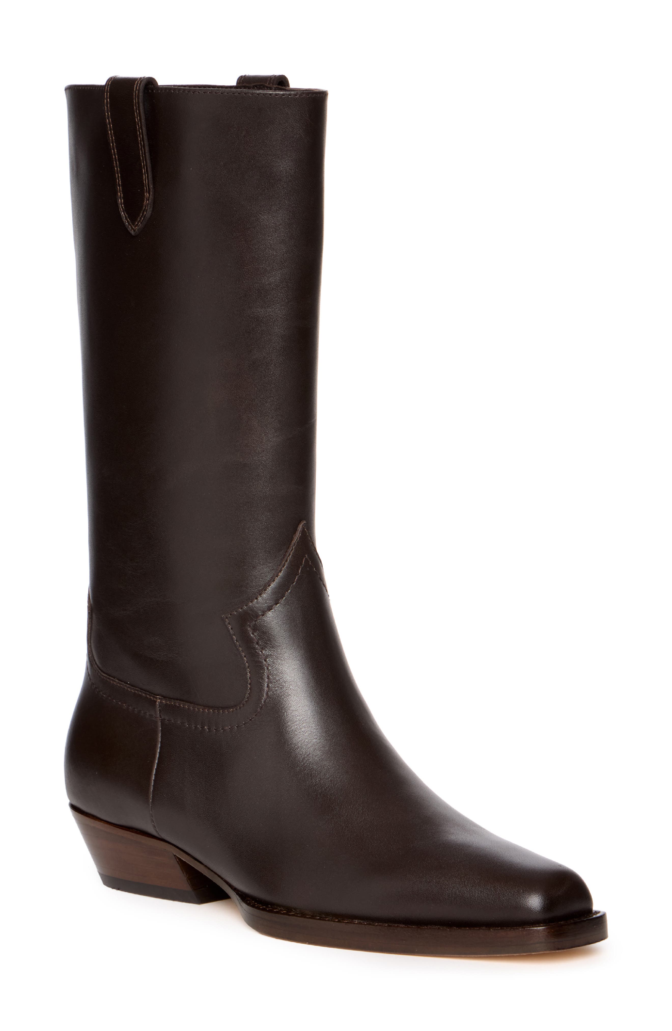 Goldie Leather Boot, Main, color, CHOCOLATE