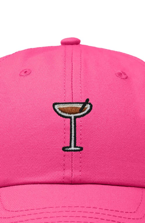 Dalix Espresso Martini Embroidered Hat In Hot Pink