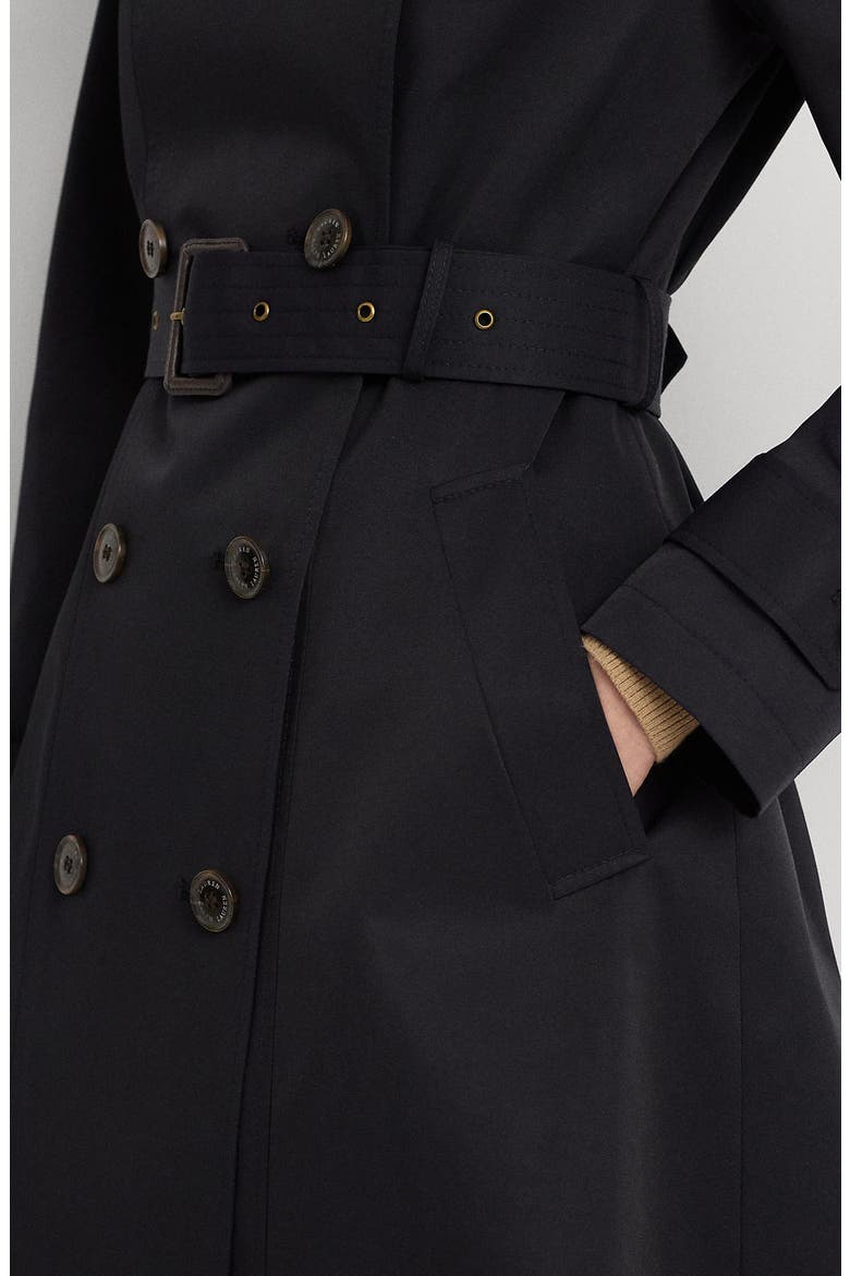Water Resistant Belted Double Breasted Trench Coat, Alternate, color, DARK NAVY