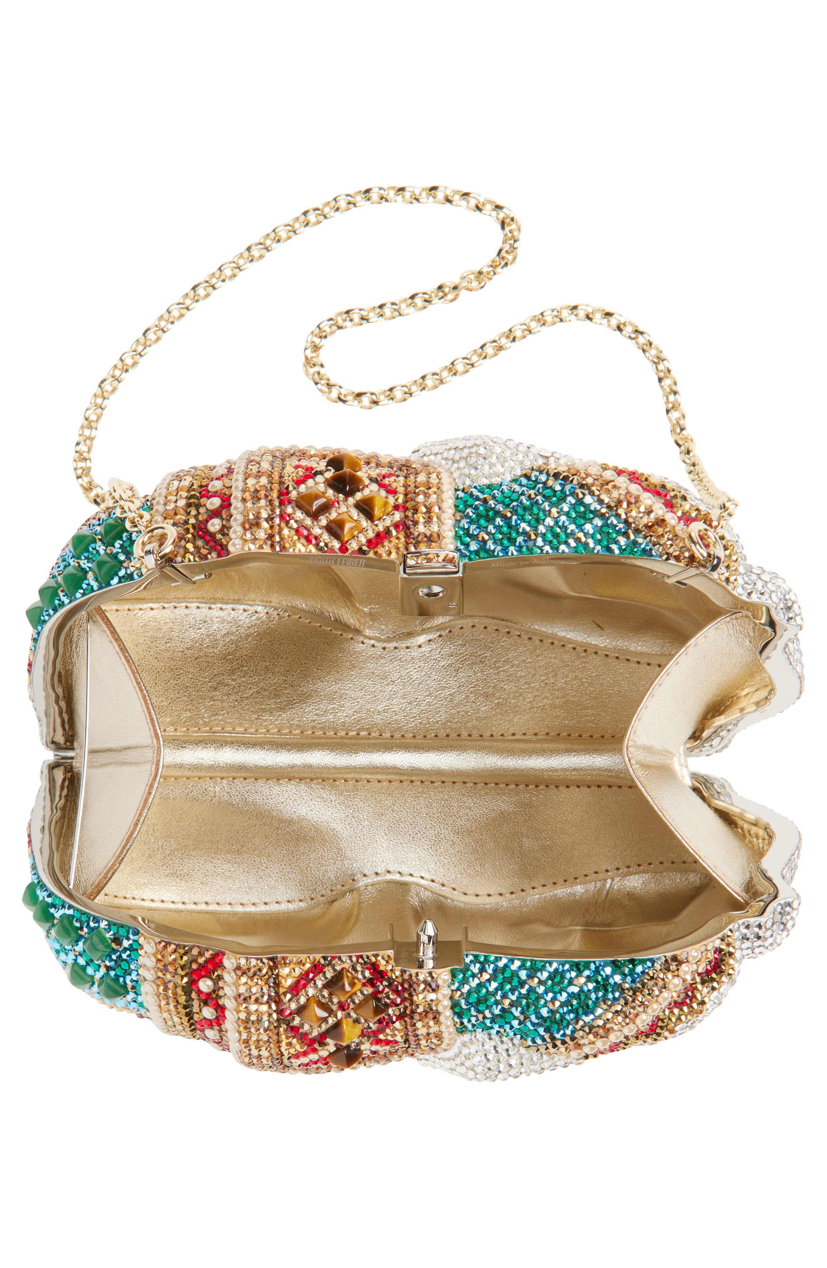 JUDITH LEIBER COUTURE Elephant Crystal Embellished Clutch, Alternate, color, Silver Rhine Multi