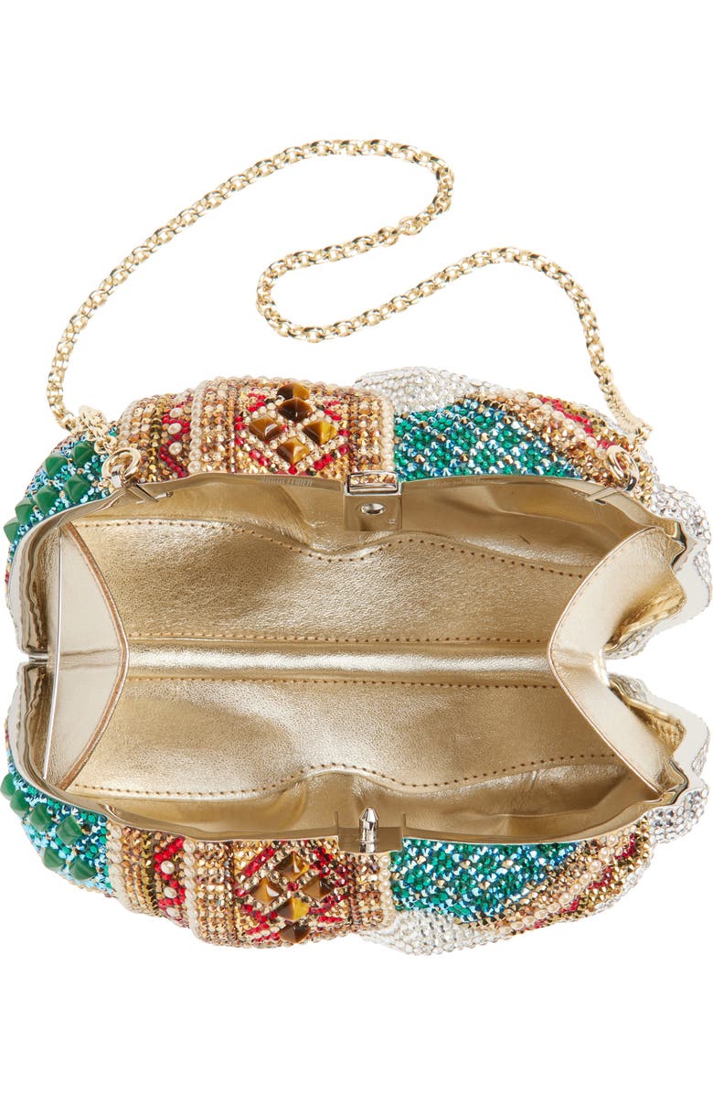 JUDITH LEIBER COUTURE Elephant Crystal Embellished Clutch, Alternate, color, Silver Rhine Multi