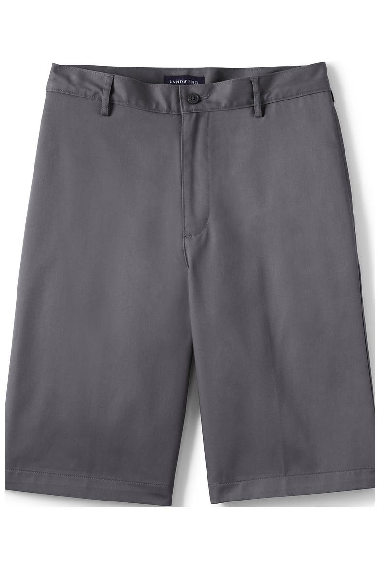 School Uniform Young  Plain Front Blend Chino Shorts, Alternate, color, Arctic Gray