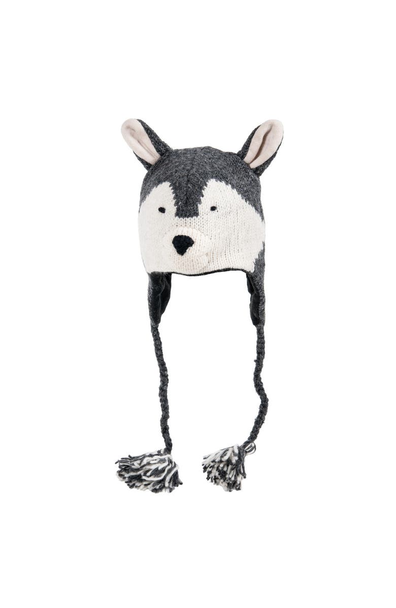 Nirvana Designs Wolf Hat, Main, color, Grey
