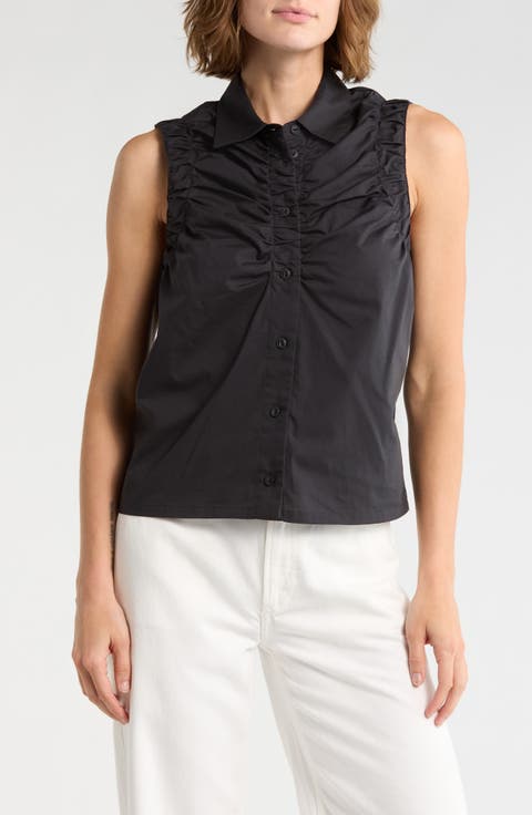 Georgina Ruched Button-Up Shirt