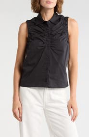 rag & bone Georgina Ruched Button-Up Shirt
