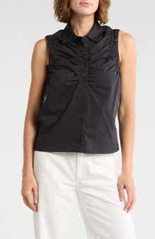 rag & bone Georgina Ruched Button-Up Shirt