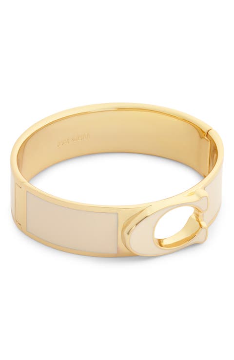Thick Enamel Hinged Bangle Bracelet