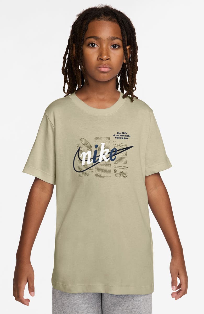 Nike Kids' Sportswear Logo Graphic T-Shirt, Main, color, Light Khaki