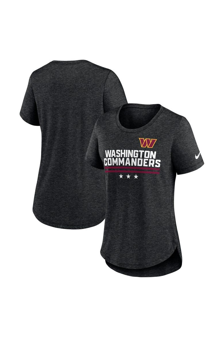 Women's Nike Heather Black Washington Commanders Local Fashion Tri-Blend T-Shirt, Main, color, Heather Black
