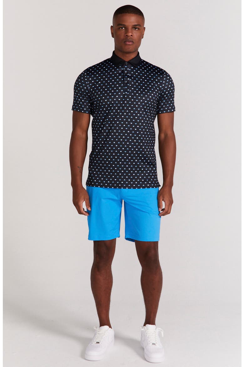 Ryder Lotus Print Polo, Alternate, color, BLACK