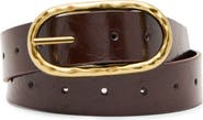 Steve Madden Oval Buckle Patent Faux Leather Belt