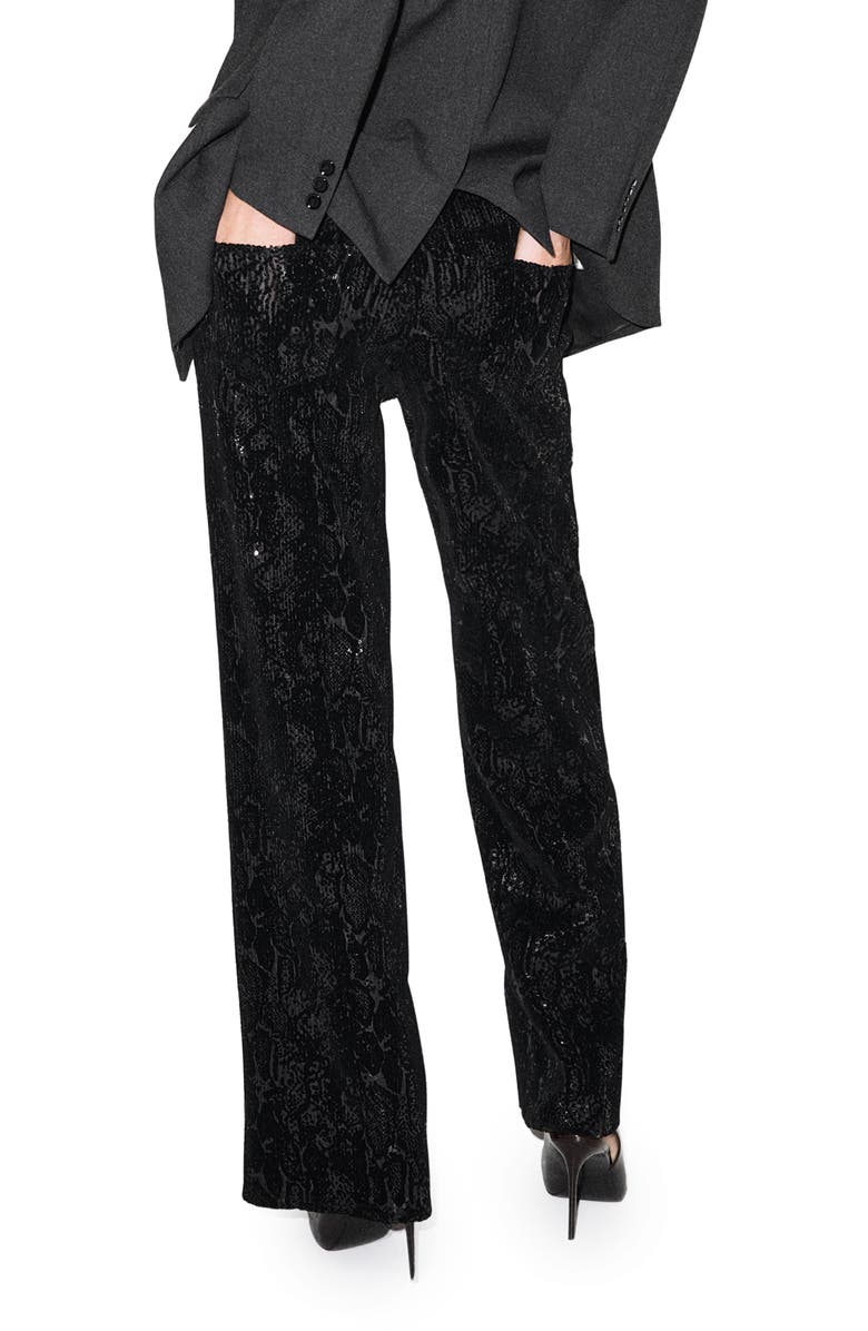 MANGO Sequin Straight Leg Jeans, Alternate, color,