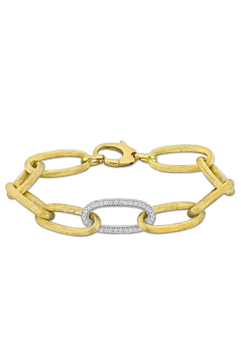 Diamond Oval Link Bracelet 14k, Main, color, 14k Yellow Gold