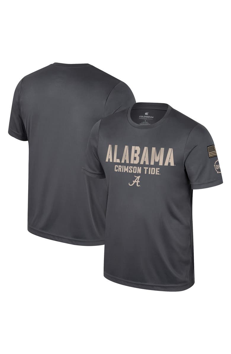 COLOSSEUM Men's Colosseum Charcoal Alabama Crimson Tide OHT Military Appreciation  T-Shirt, Main, color, 