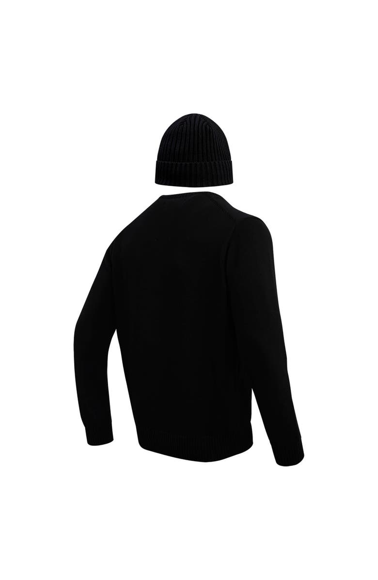 PRO STANDARD Men's Pro Standard Black Philadelphia Eagles Crewneck Pullover Sweater & Cuffed Knit Hat Box Gift Set, Alternate, color, 