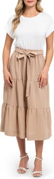 AUGUST SKY Tiered Midi Dress