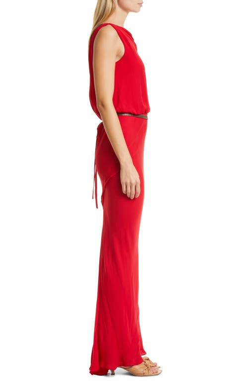 Twp I Remember When Backless Silk Georgette Gown In Red