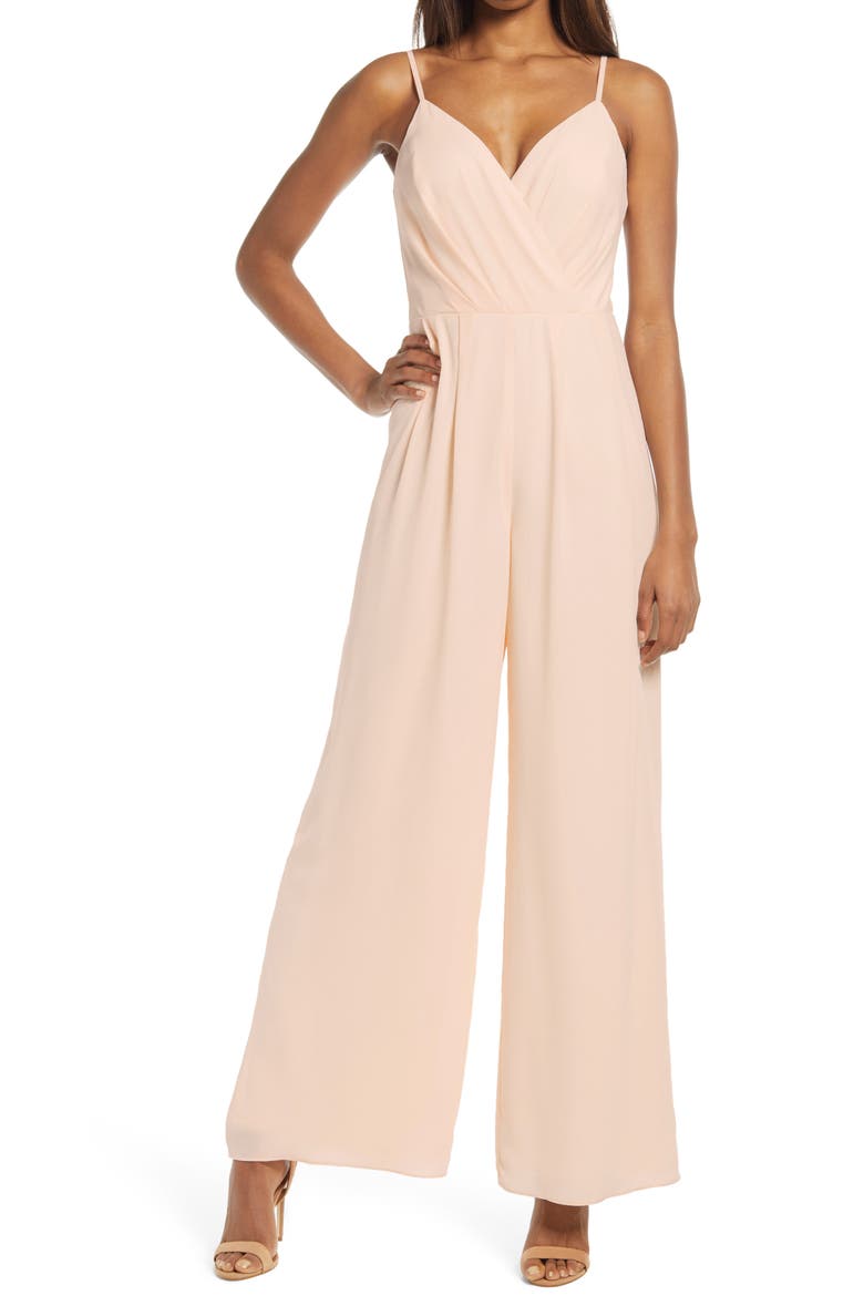 Call for Me Faux Wrap Jumpsuit, Main, color, GARDENIA
