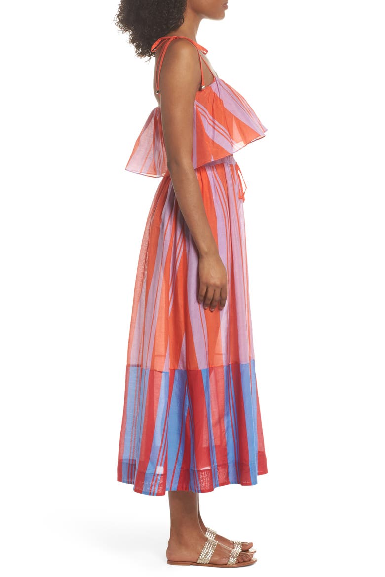 Ruffle Cover-Up Maxi Dress, Alternate, color, HARLING STRIPE MULTI