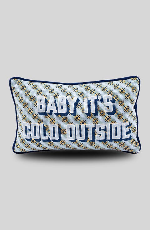 Baby It's Cold Outside Needlepoint Pillow