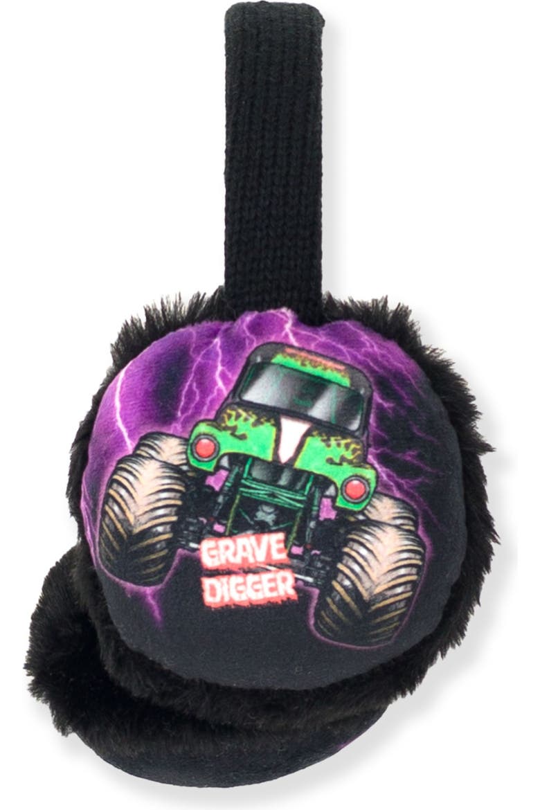 Grave Digger Fleece Earmuffs, Alternate, color, Grave Digger Black