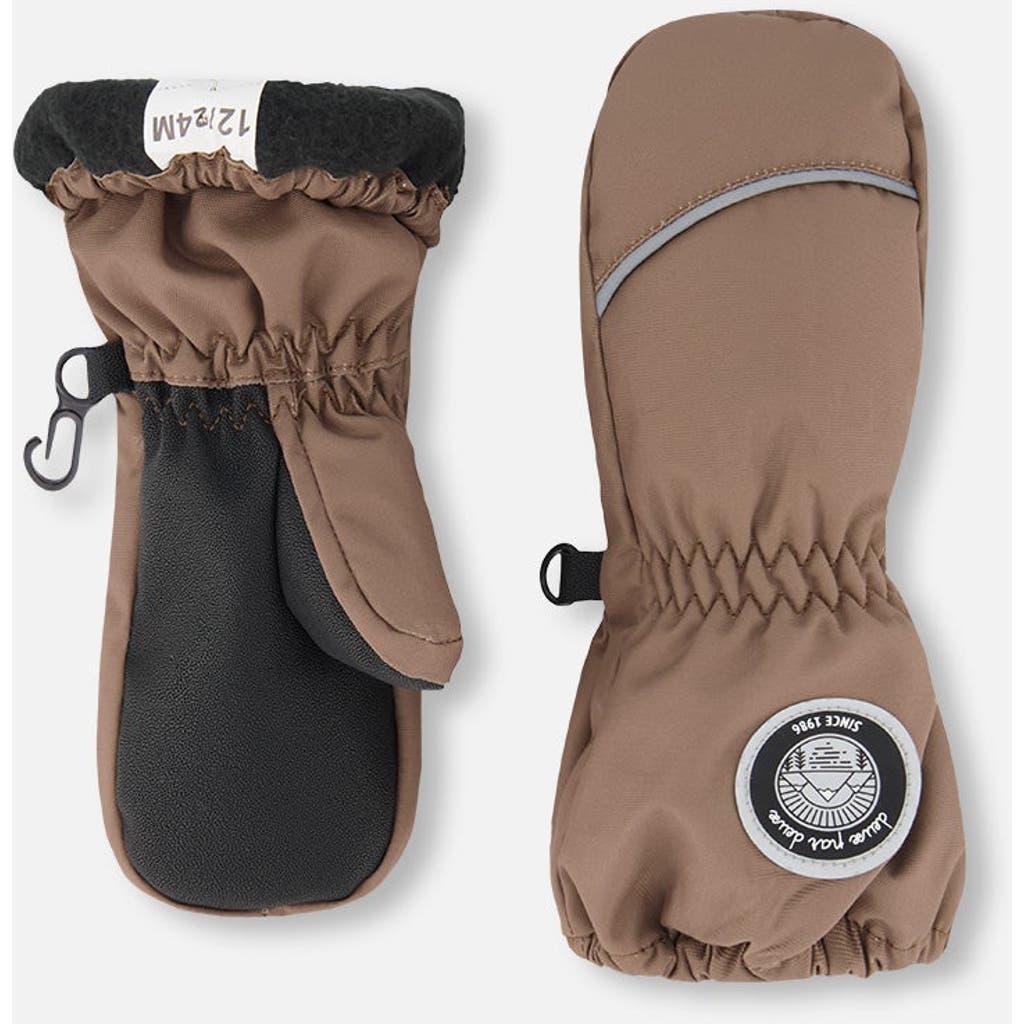 Deux Par Deux Boy Winter Mittens Play In Brown