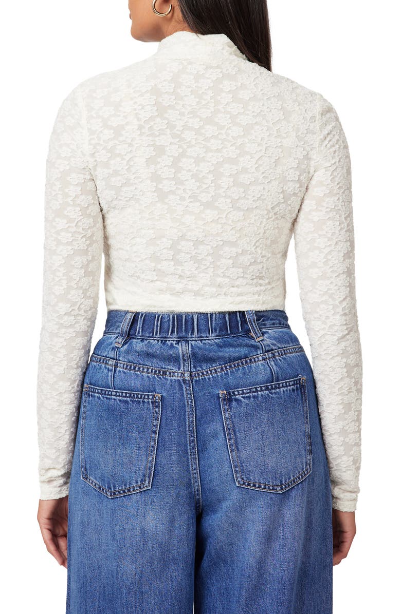 Scotch & Soda Long Sleeve Turtleneck Top, Alternate, color, White Cap