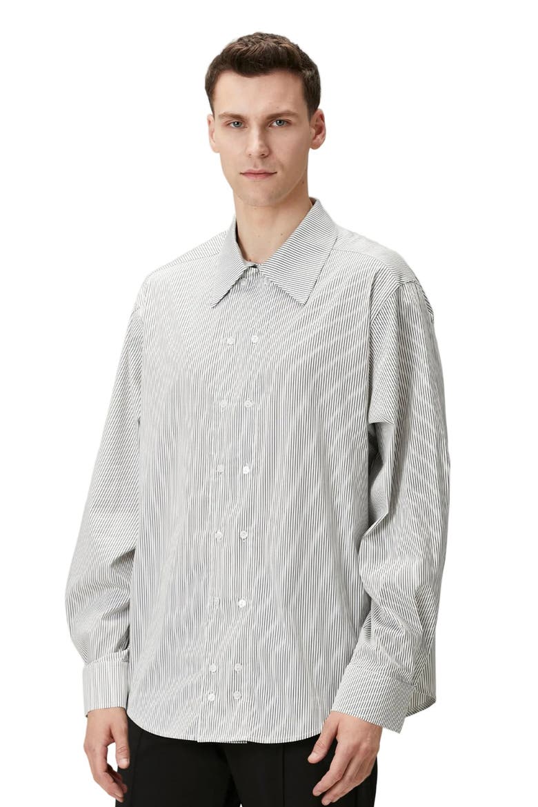 Daydreamers Striped Woven Shirt, Alternate, color, grey