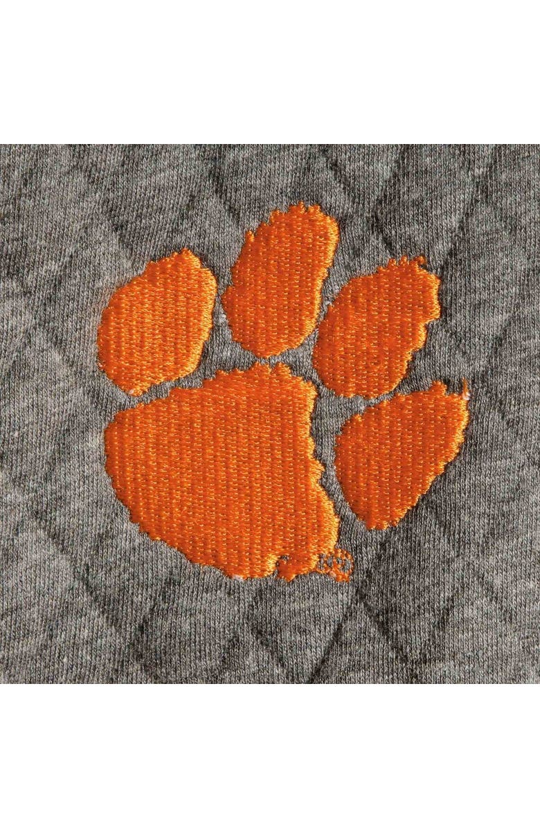 PRESSBOX Women's Pressbox Heathered Gray/Orange Clemson Tigers Magnum Quilted Quarter-Snap Pullover Jacket, Alternate, color, 