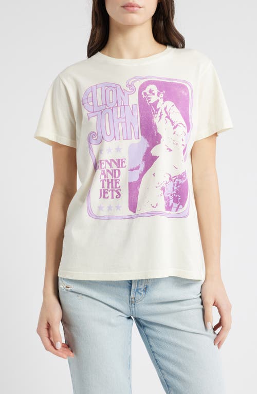 Daydreamer Elton John Bennie & The Jets Cotton Graphic T-shirt In Stone Vintage