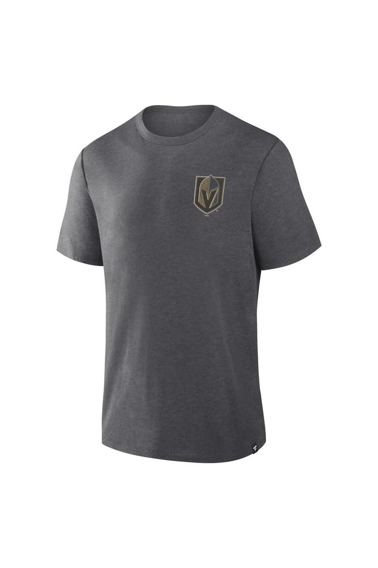 Men's Fanatics Heather Charcoal Vegas Golden Knights Fan Lanes Tri-Blend T-Shirt, Alternate, color, Heather Charcoal