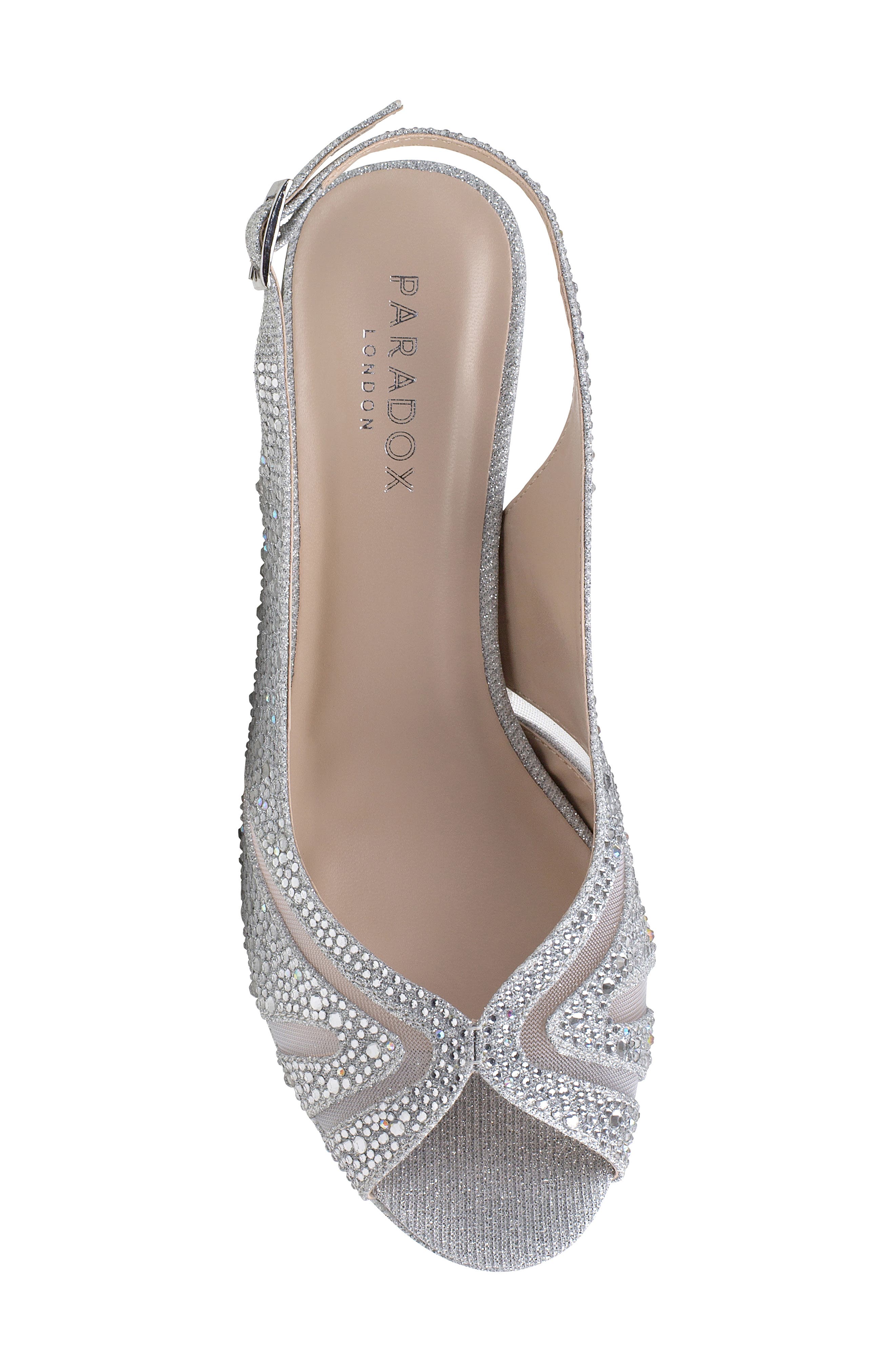 Paradox London Pink Linda Slingback Peep Toe Pump, Alternate, color, Silver