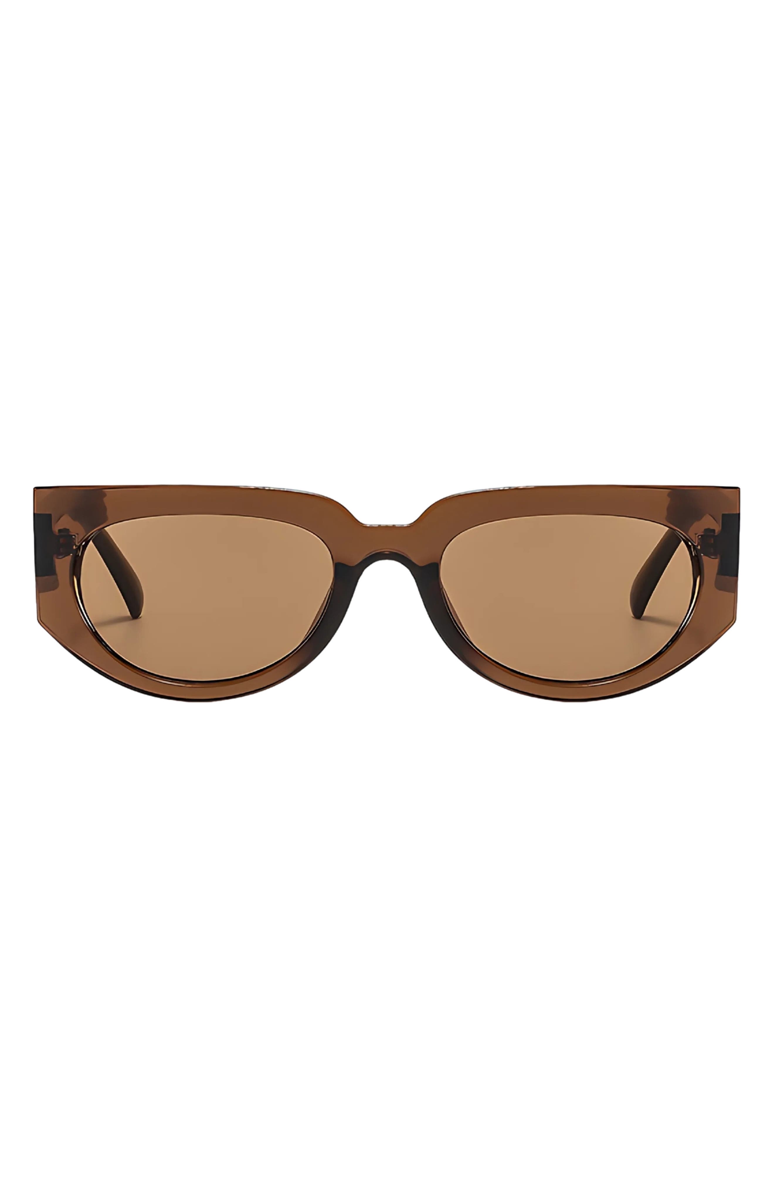 Fifth & Ninth Reese 53mm Polarized Geometric Sunglasses in Transparent Brown /Brown 