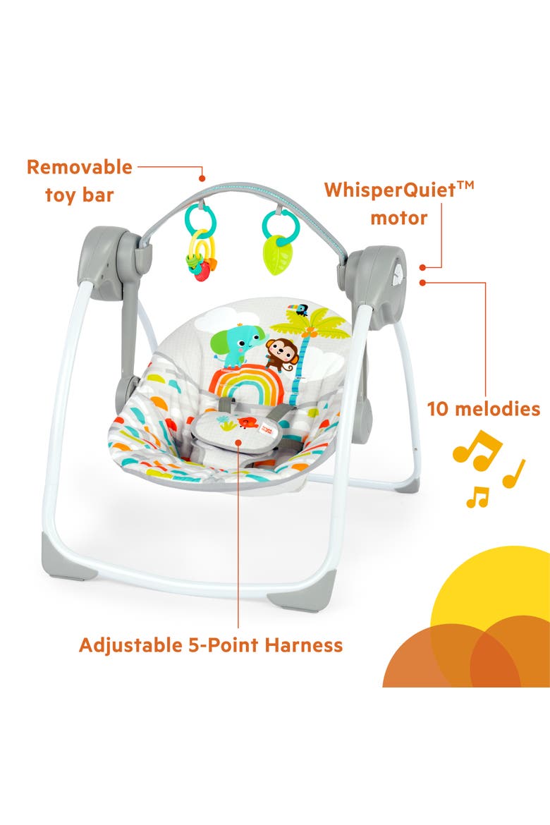 Playful Paradise Portable Compact Baby Swing, Alternate, color, Multicolored