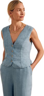 Celtic & Co. Linen Blend Tailored Waistcoat