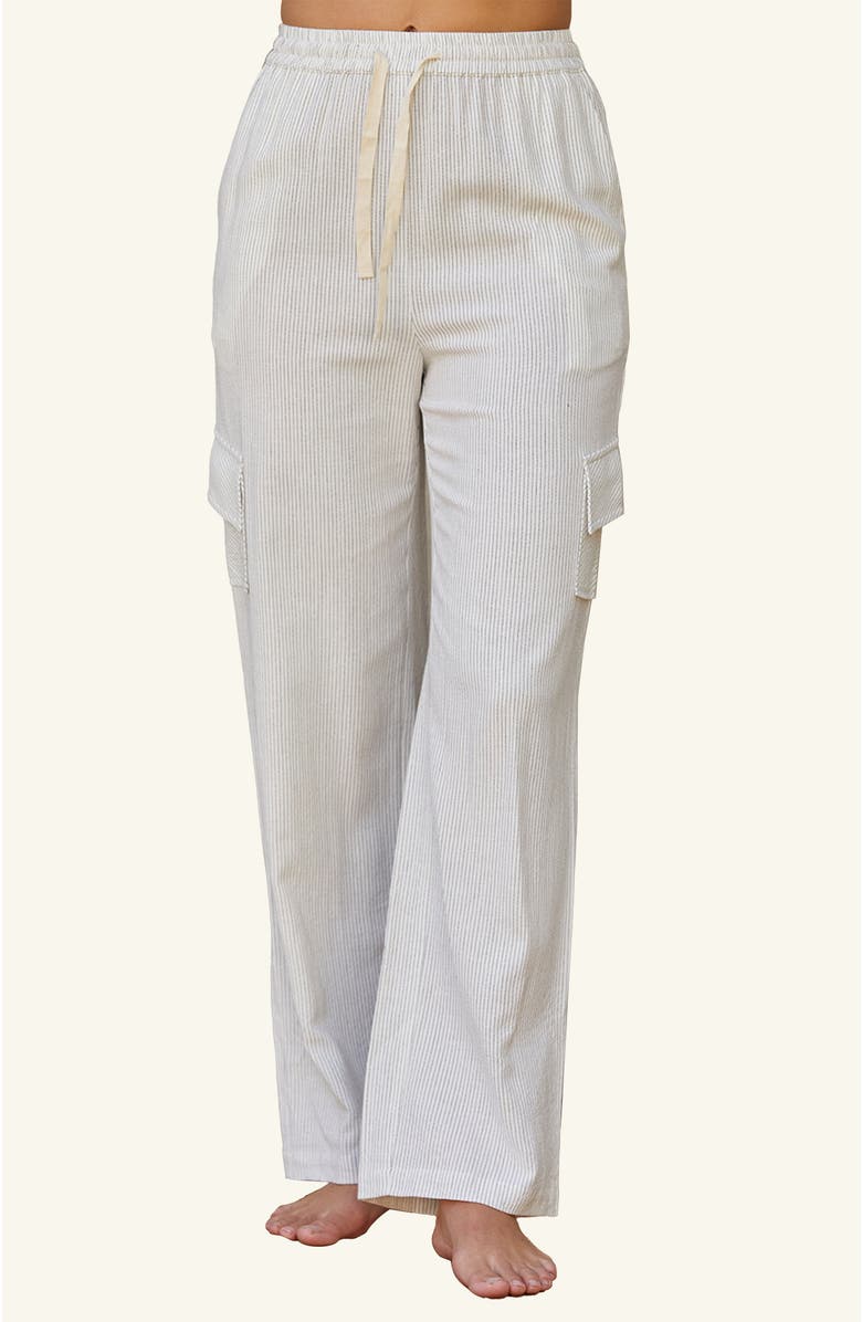 CRESCENT Pinstripe Pants, Main, color, White/Black