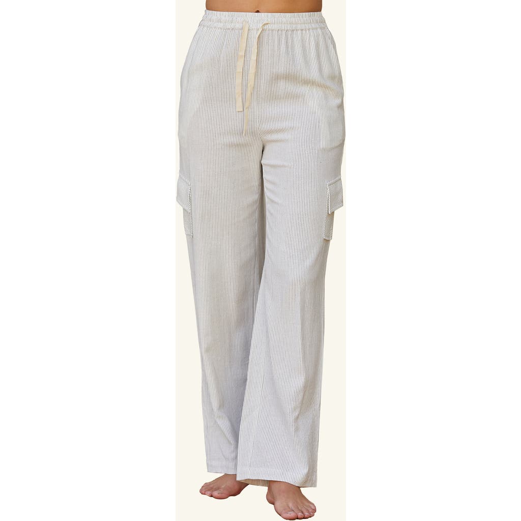 Crescent Pinstripe Pants In White/black
