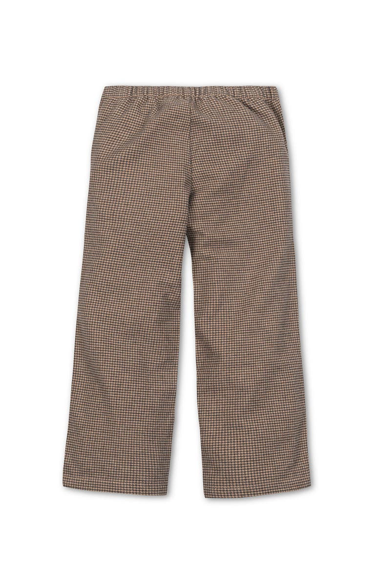 Hope & Henry Kids' Organic Brushed Cotton Wide Leg Dress Pant, Alternate, color, Camel Houndstooth