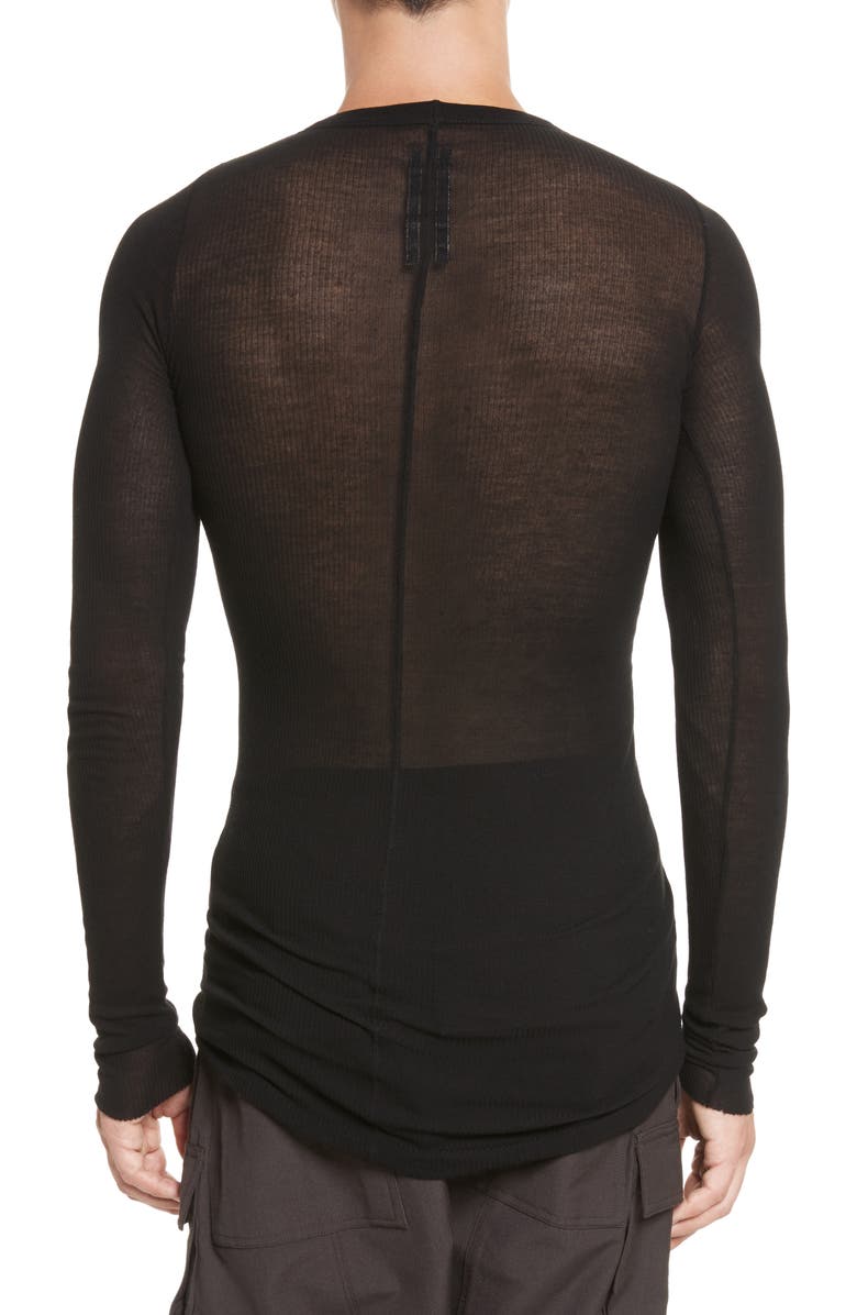 Rick Owens Ribbed T-Shirt, Alternate, color, 