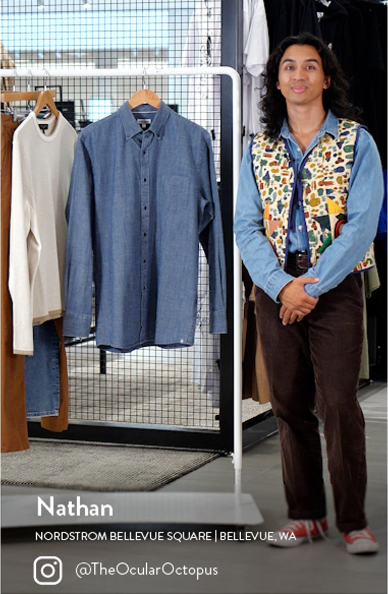 Tamworth Cotton Stretch Chambray Button-Down Shirt, sales video thumbnail