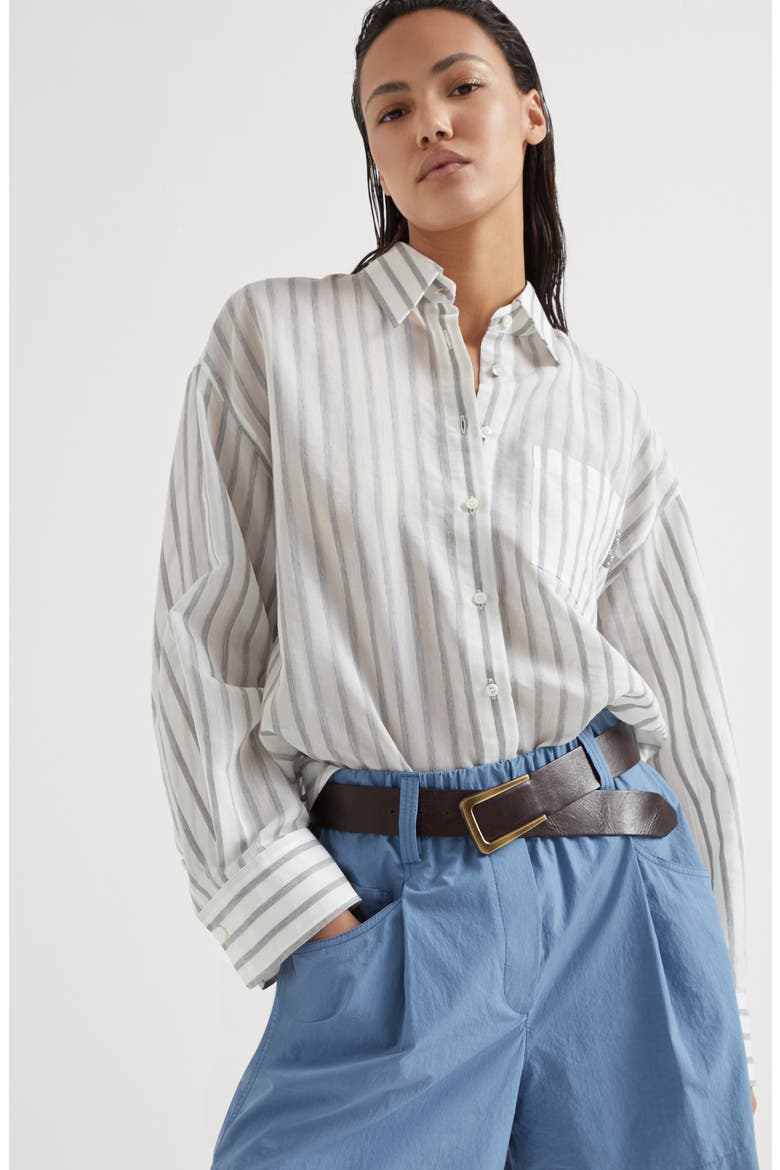 Organza shirt, Alternate, color, Grey