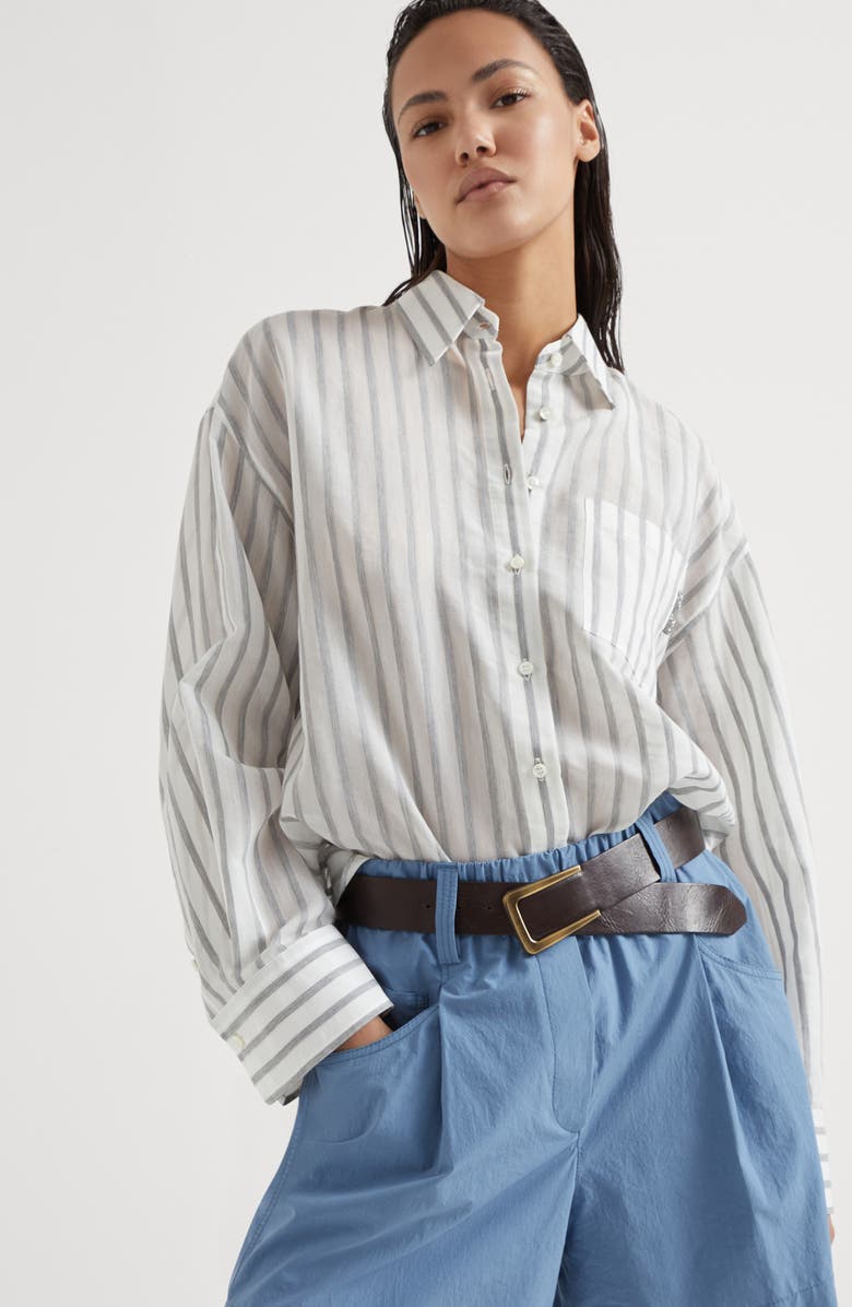Brunello Cucinelli Organza shirt, Alternate, color, 